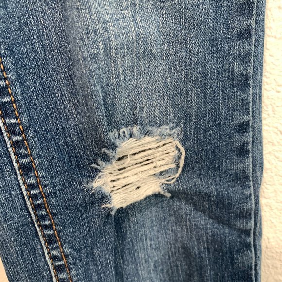 Wild Fable Highest Rise Skinny Jeans Blue Stretch Distressed Holes 24x28 Size 00 - Picture 8 of 10